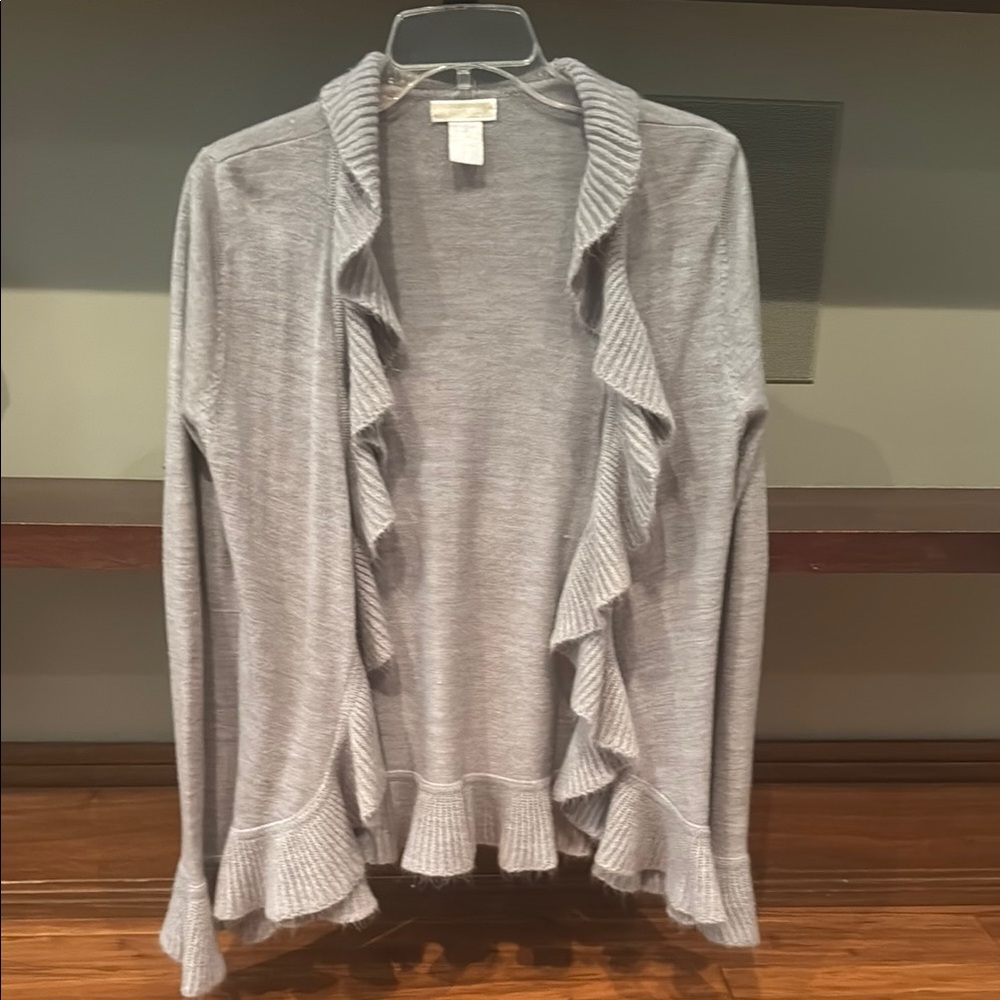 Christina Gray Ruffled Cardigan Sweater